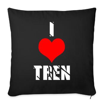 I love tren - Sofakissenbezug 45 x 45 cm - Schwarz - Vorne
