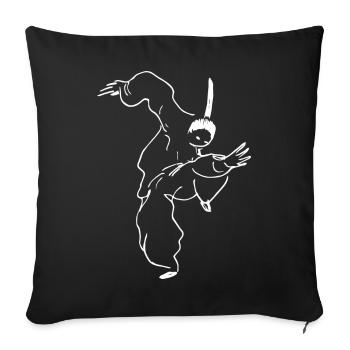 Kungfu Kämpfer - Sofakissenbezug 45 x 45 cm - Schwarz - Vorne