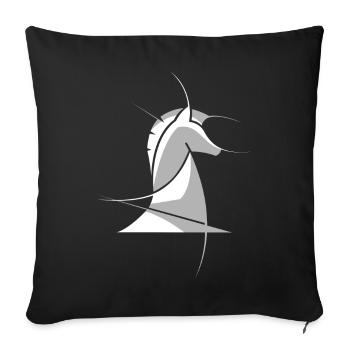 Chess Horse Abstract – Minimal Chess Design - Sofa pillowcase 17,3'' x 17,3'' (45 x 45 cm) - black - Front