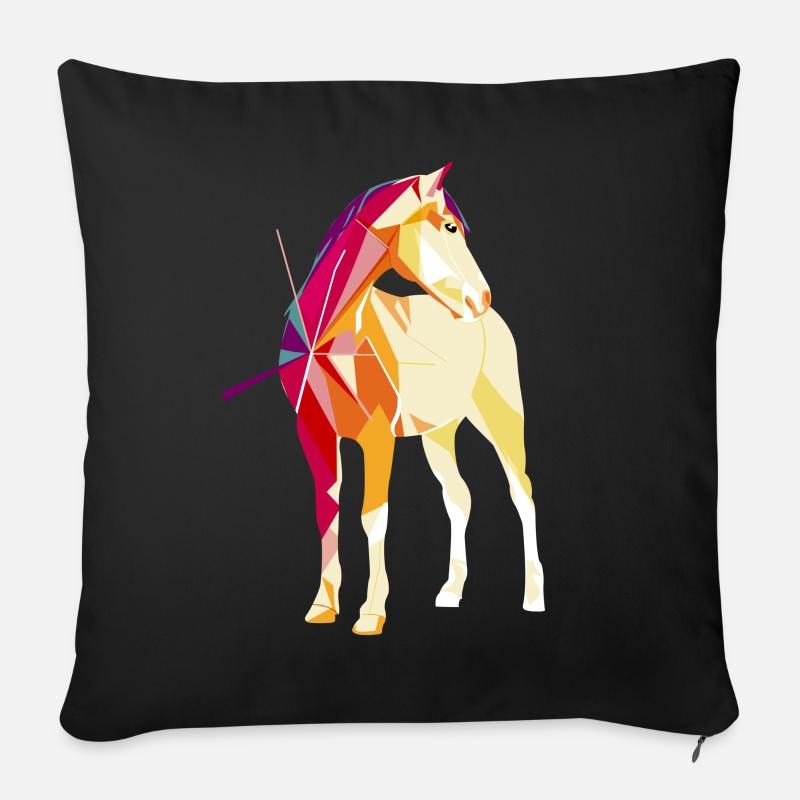 Pferd - Sofakissenbezug 45 x 45 cm - Schwarz