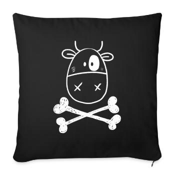 Pirate Cow I Beef I Pirate Flag Comic Gift - Sofa pillowcase 17,3'' x 17,3'' (45 x 45 cm) - black - Front