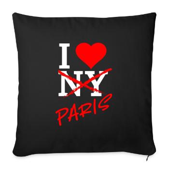 I Love Paris ! - Housse de coussin décorative 45 x 45 cm - noir - Devant