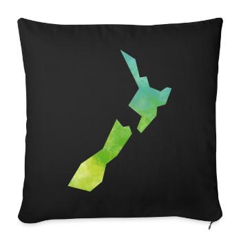 Map New Zealand - Housse de coussin décorative 45 x 45 cm - noir - Devant