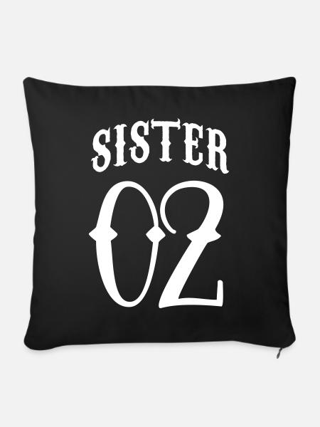 Sister 02 Partnerlook - Sofakissenbezug 45 x 45 cm - Schwarz