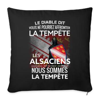 Alsacien et tempête - Housse de coussin décorative 45 x 45 cm - noir - Devant