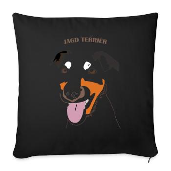 OBV – Jagd terrier #3 - Housse de coussin décorative 45 x 45 cm - noir - Devant