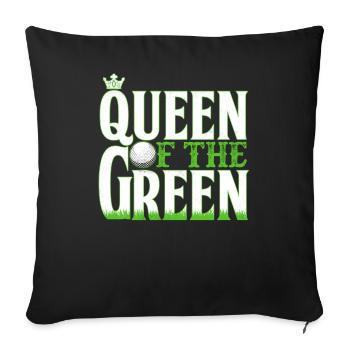Queen Of The Green - Golf Golfer - Sofa pillowcase 17,3'' x 17,3'' (45 x 45 cm) - black - Front