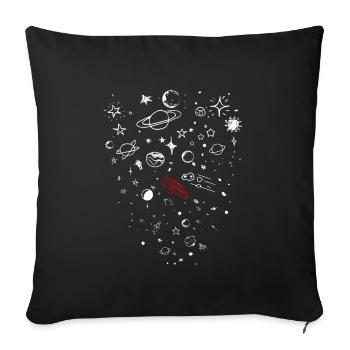 shoots tesla into space - Sofa pillowcase 17,3'' x 17,3'' (45 x 45 cm) - black - Front