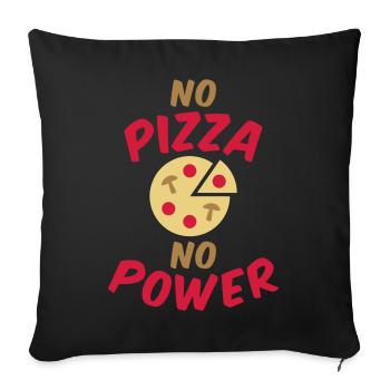 No pizza no power (pizza with salami and mushrooms) - Sofa pillowcase 17,3'' x 17,3'' (45 x 45 cm) - black - Front
