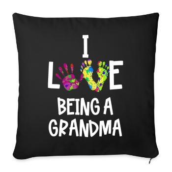 Déclaration Retraite Vieille Femme Grand-mère Grand-mère - Housse de coussin décorative 45 x 45 cm - noir - Devant
