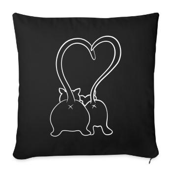Les chats aiment nouveau blanc - Housse de coussin décorative 45 x 45 cm - noir - Devant