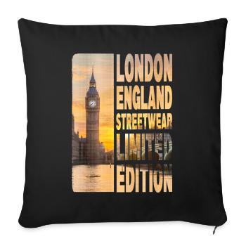 Londres Angleterre UK City Skyline Big Ben Streetwear - Housse de coussin décorative 45 x 45 cm - noir - Devant