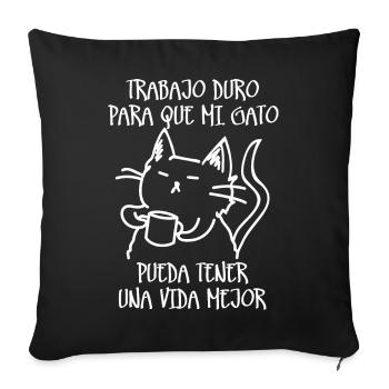 Travail acharné (sombre) - Housse de coussin décorative 45 x 45 cm - noir - Devant