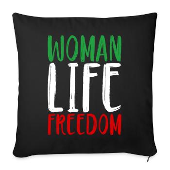 Woman Life Freedom Woman Women Women's Rights Iran - Sofa pillowcase 17,3'' x 17,3'' (45 x 45 cm) - black - Front