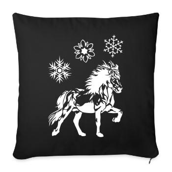 Edles Islandpferd Tölt Eiskristalle Damen Mädchen - Sofa pillowcase 17,3'' x 17,3'' (45 x 45 cm) - black - Front
