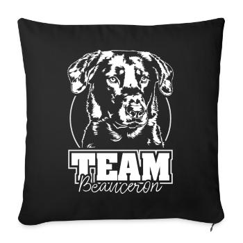 TEAM BEAUCERON Dog Sports Dogs Dog Wilsigns - Sofa pillowcase 17,3'' x 17,3'' (45 x 45 cm) - black - Front