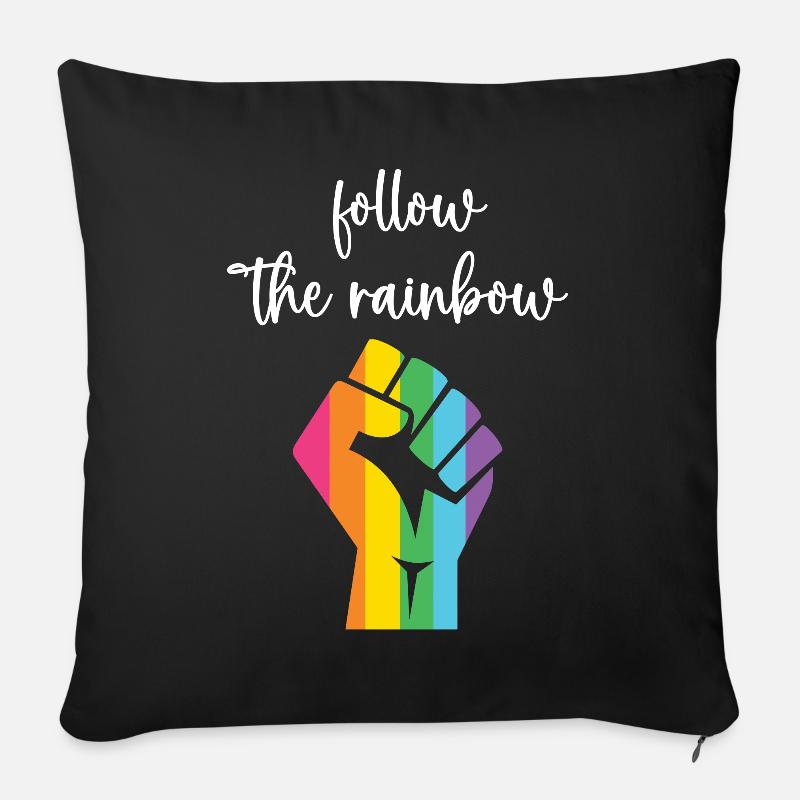 LGBT Pride Month - Folge dem Regenbogen - Sofakissenbezug 45 x 45 cm - Schwarz