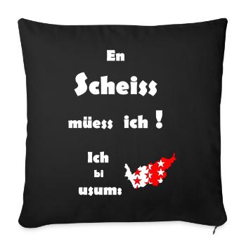 Wappen Wallis - Sofakissenbezug 45 x 45 cm - Schwarz - Vorne
