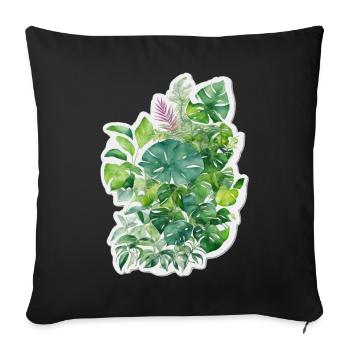 Jungle leaves - Sofa pillowcase 17,3'' x 17,3'' (45 x 45 cm) - black - Front