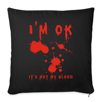 I'm Fine (English) - Sofa pillowcase 17,3'' x 17,3'' (45 x 45 cm) - black - Front