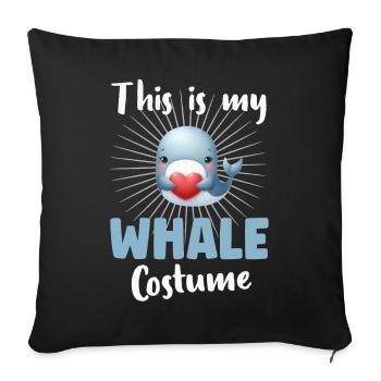 Whale Blue Whale - Sofa pillowcase 17,3'' x 17,3'' (45 x 45 cm) - black - Front
