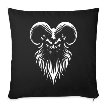 Demon Ram's Head - Gothic Goat Occult - Sofa pillowcase 17,3'' x 17,3'' (45 x 45 cm) - black - Front
