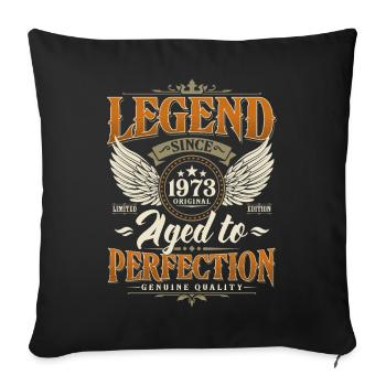 Légende Depuis 1973 Vintage Vintage Anniversaire - Housse de coussin décorative 45 x 45 cm - noir - Devant