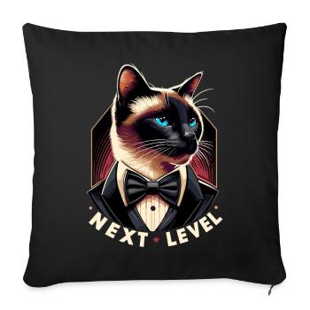 Siamese Cat Siamese Cat Next Level Suit Gift - Sofa pillowcase 17,3'' x 17,3'' (45 x 45 cm) - black - Front