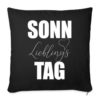 Cœur du jour préféré du dimanche - Housse de coussin décorative 45 x 45 cm - noir - Devant