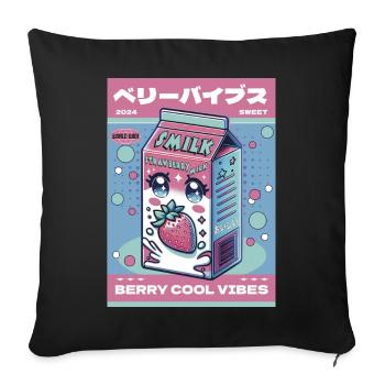 Berry Cool Vibes - Sofa pillowcase 17,3'' x 17,3'' (45 x 45 cm) - black - Front