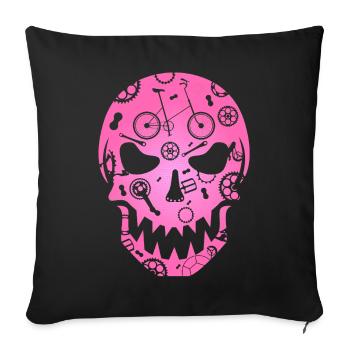 Klapprad Skull pink Shirt Fashion Totenkopf gothic - Sofakissenbezug 45 x 45 cm - Schwarz - Vorne