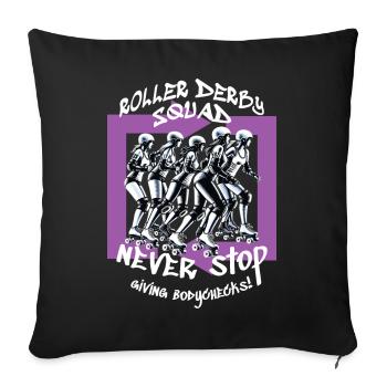 Roller Derby Squad - Sofa pillowcase 17,3'' x 17,3'' (45 x 45 cm) - black - Front