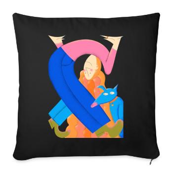 Noué de vie - Housse de coussin décorative 45 x 45 cm - noir - Devant