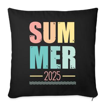 Summer 2025 - Sofa pillowcase 17,3'' x 17,3'' (45 x 45 cm) - black - Front