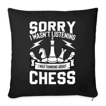 Schach - Sofakissenbezug 45 x 45 cm - Schwarz - Vorne