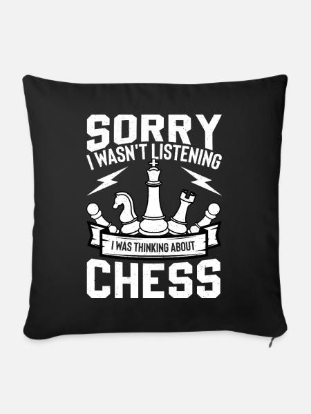 Schach - Sofakissenbezug 45 x 45 cm - Schwarz