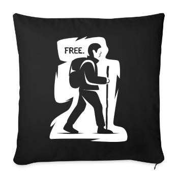 Freedom of hiking - outdoor and nature symbol - Sofa pillowcase 17,3'' x 17,3'' (45 x 45 cm) - black - Front
