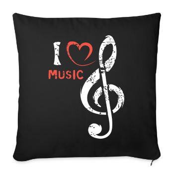 Clef Herz Music - Musiciens et groupes - Housse de coussin décorative 45 x 45 cm - noir - Devant