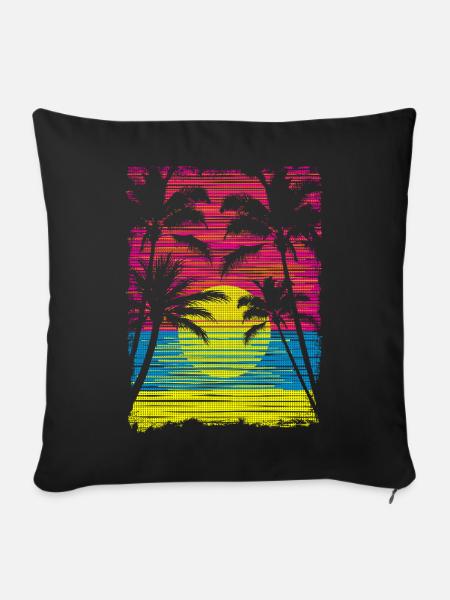 Sunset Paradise - Sofakissenbezug 45 x 45 cm - Schwarz