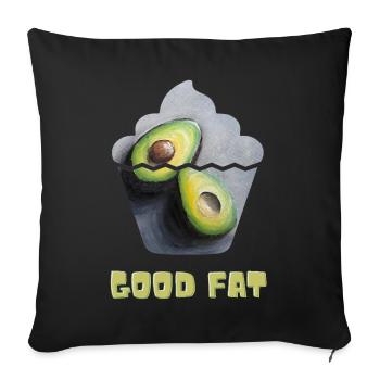 Imprimé avocat avec motif cupcake fantaisiste - Housse de coussin décorative 45 x 45 cm - noir - Devant