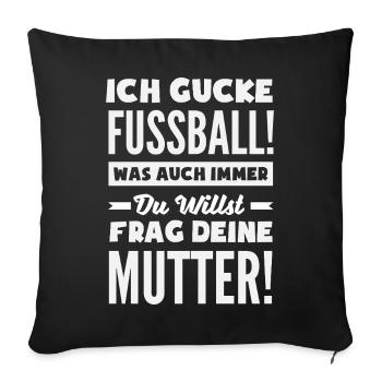 Drôle de Football Football Fan Cadeau - Housse de coussin décorative 45 x 45 cm - noir - Devant