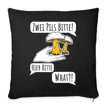 Commander de la bière n’est pas facile ! Pilsner ou champignon ? - Housse de coussin décorative 45 x 45 cm - noir - Devant