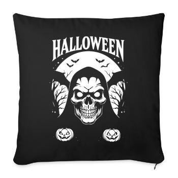 Halloween Skull in Hood Style - Sofa pillowcase 17,3'' x 17,3'' (45 x 45 cm) - black - Front