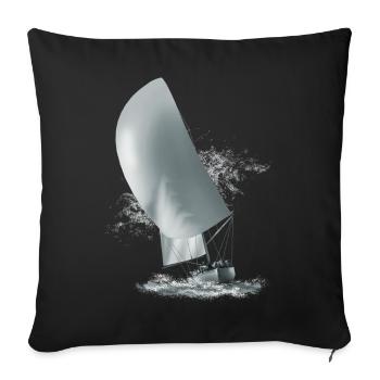 Sailboat - Sofa pillowcase 17,3'' x 17,3'' (45 x 45 cm) - black - Front