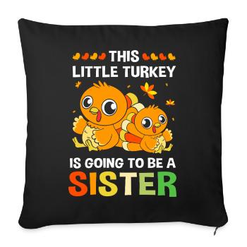 Thanksgiving Gender Reveal Mom-to-be - Sofa pillowcase 17,3'' x 17,3'' (45 x 45 cm) - black - Front