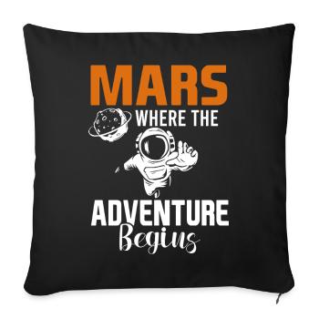Mars Planet Space Vintage Rocket - Sofa pillowcase 17,3'' x 17,3'' (45 x 45 cm) - black - Front