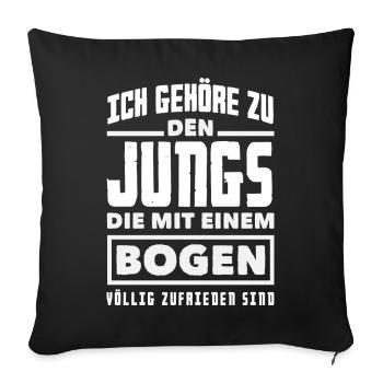 Ich gehe Bogenschießen - Sofakissenbezug 45 x 45 cm - Schwarz - Vorne