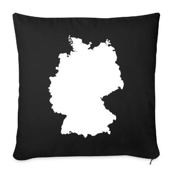 Carte de l’Allemagne Silhouette Contour - Housse de coussin décorative 45 x 45 cm - noir - Devant