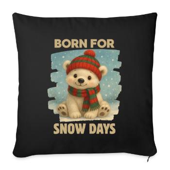 Ours polaire de Noël - Housse de coussin décorative 45 x 45 cm - noir - Devant