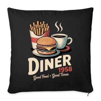Dinner 1958 - Sofa pillowcase 17,3'' x 17,3'' (45 x 45 cm) - black - Front